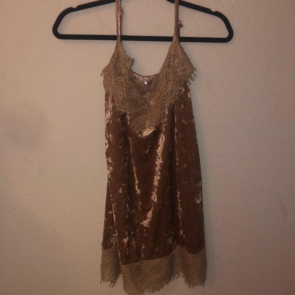 Velvet light pink slip dress